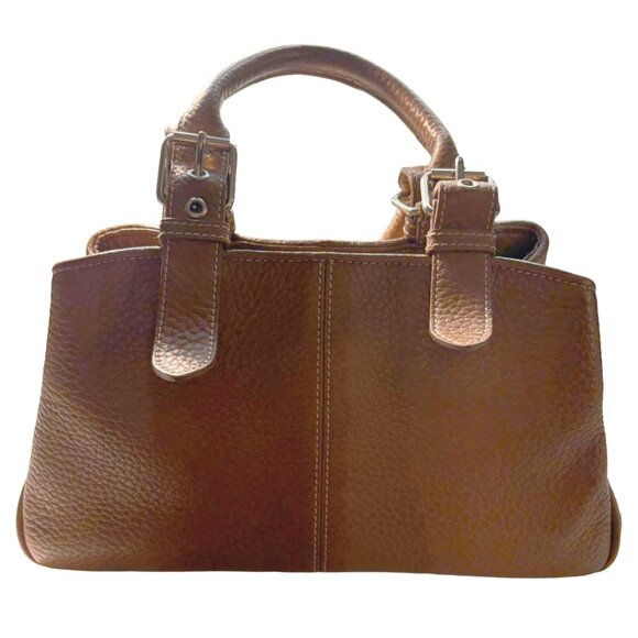 Dooney & Bourke Pebble Grain Carryall Top Handle Satchel Brown Leather - Picture 1 of 5